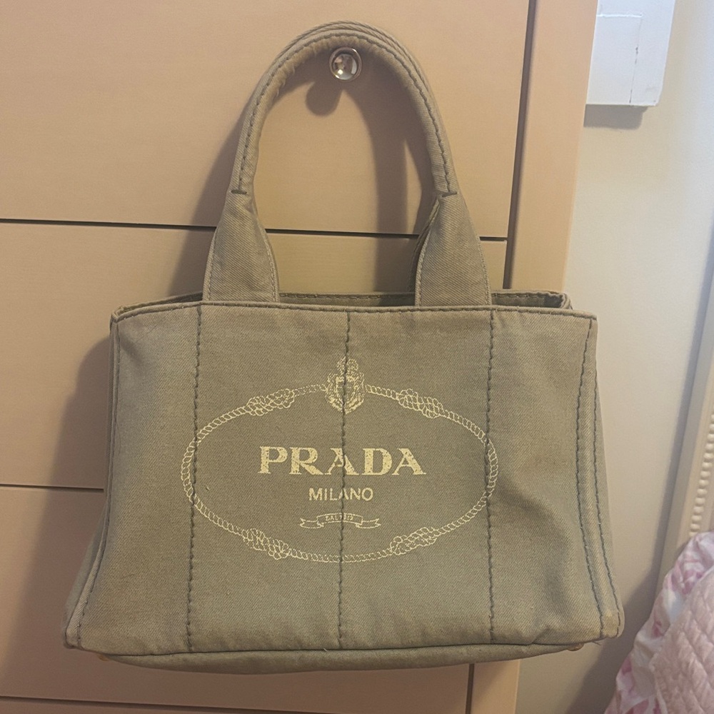 Prada Canapa Large Canvas Handbag
